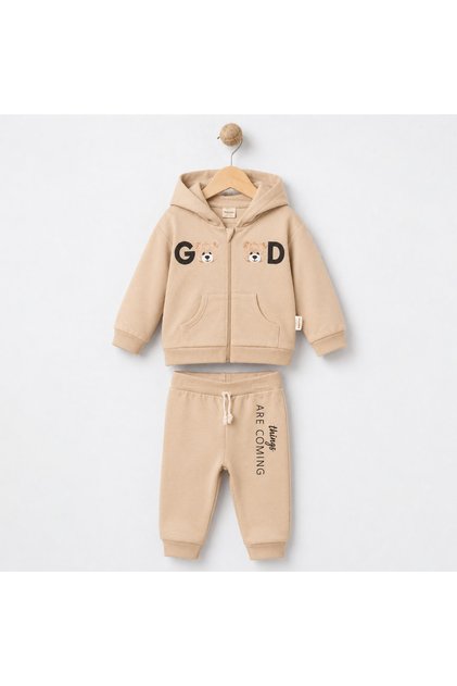 Organic Cotton Hooded Cardigan and Sweatpants Set
