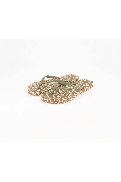 Women Animal Print III Slipper, Olive and Beige Combo