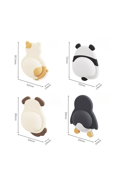 4PCS Pet Door Stopper 2/4PCS 3D Dog Cat Penguin Panda Anti Collision Self Adhesive Bumper for Furnit