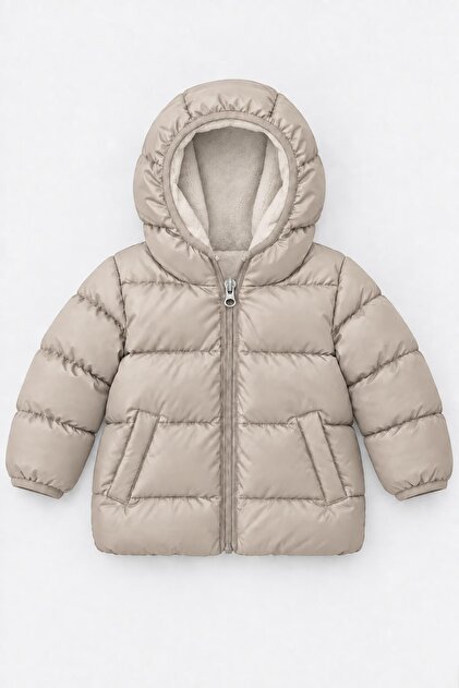 Unisex Children's Fleece Hooded Inflatable Coat