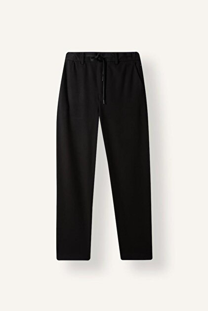Regular Fit Elastic Waist Straight Leg Trousers H1270Ax26Au