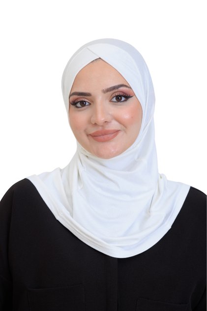 Women's Ready-To-Wear Turban Crossed One-Piece Practical Prayer Headscarf Cream