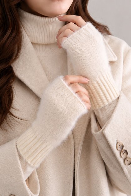 %100 Akrilik Triko El Isıtıcı Eldiven – Premium Parmaksız Örgü Hand Warmer