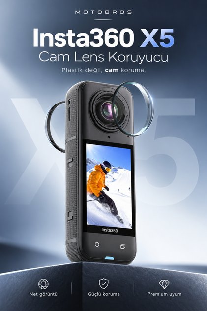 Insta360 X5 Lens Koruyucu Cam Premium Lens Guard Çizilmeye Karşı Kamera Lens Koruma