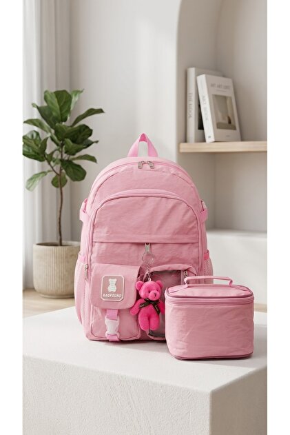 Large Size Korean Model Multi-Compartment Very Lightweight School Backpack + Lunch Bag