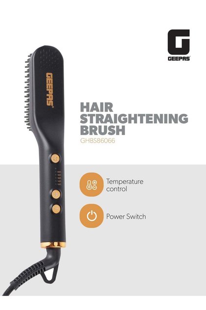Hair and Beard Straightening Brush- GHBS86066 Smooth and Comb-Like Design for Beard & Hair, Perfect For Salon And At Home Styling