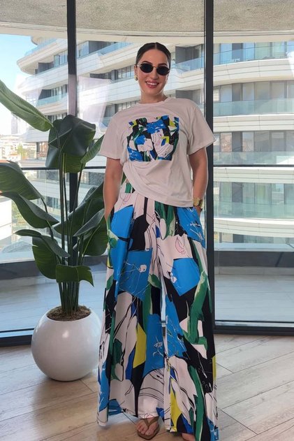 Printed Tshirt Pants Set