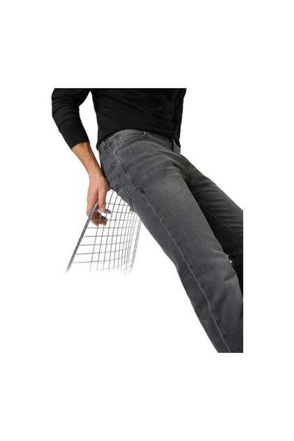 Men's Slim Fit Dark Grey Washed Jeans – Comfortable Stretch Denim
