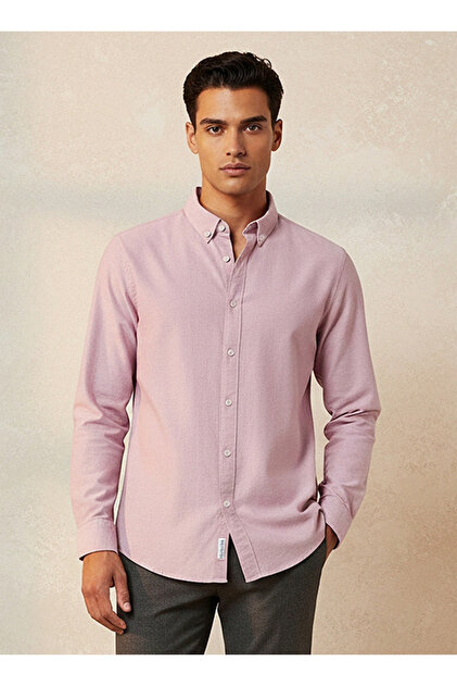 Basics Regular Fit Textured Long Sleeves Shirt