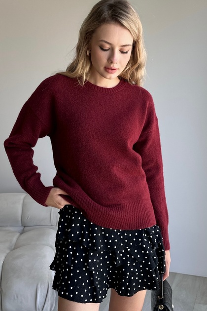 Crew Neck Raised Knitwear Sweater