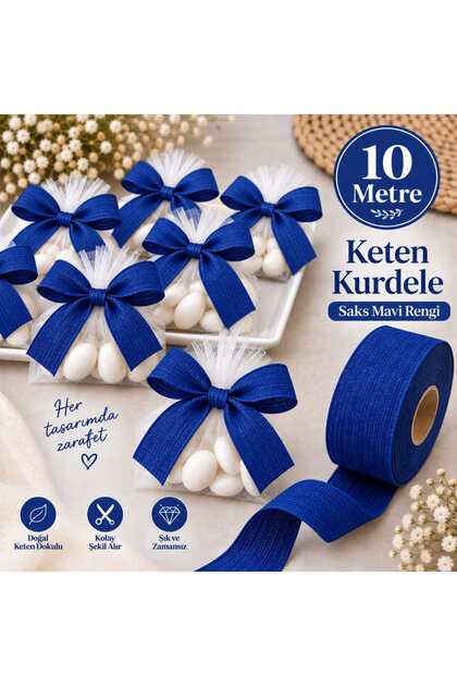 Linen Nopeli Ribbon 2.5 cm 10 Meters, Bohça Dowry Special Day Gift Decoration Ribbon
