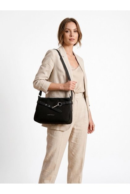 Women's Suede Multi-Compartment Stylish Large Size Hand and Shoulder Bag Size:32X17 cm Rc8022