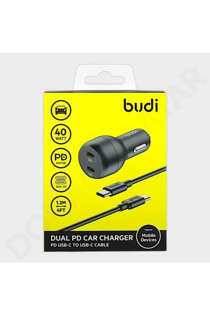 شاحن سيارة 40 واط PD - شحن سريع بمنفذي USB-C