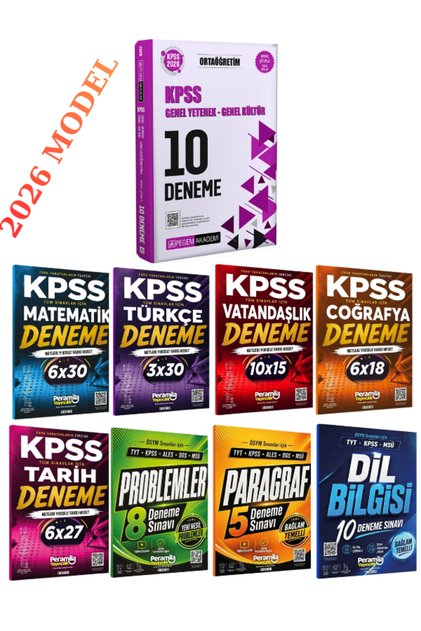 Pegem 2026 KPSS Ortaöğretim 10 Deneme & Peramila KPSS Tüm Ders ve Konular Deneme Seti