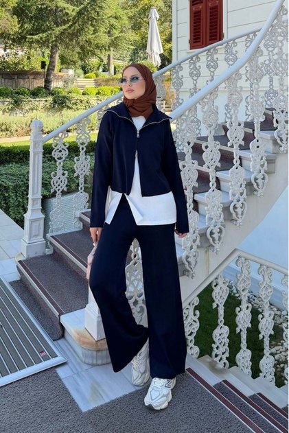 Taç Triple Mercerized Suit Navy Blue