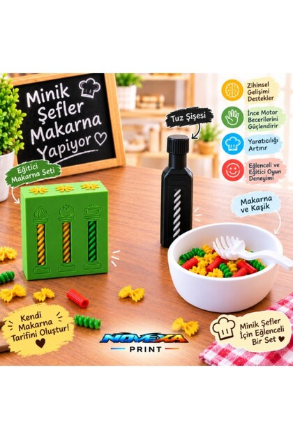 Minik Aşçı Makarna Eğitici Oyuncak Seti Çocuklar İçin