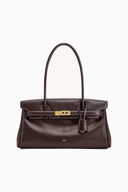 Yara Minimalist Dark Brown Leather Shoulder Bag