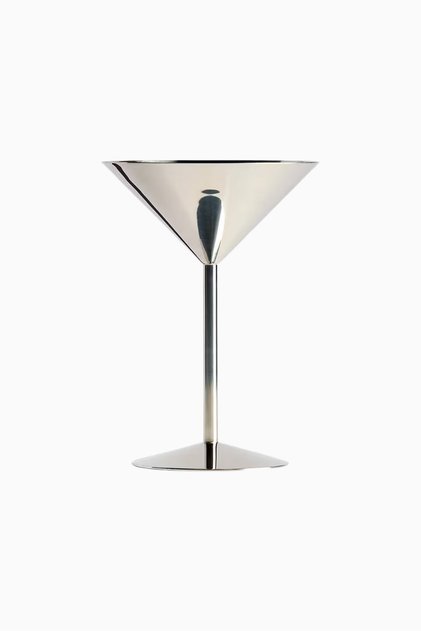 Easton 8 Ounce Silver Martini Glass, Vintage Style Cocktail Glass - Silver