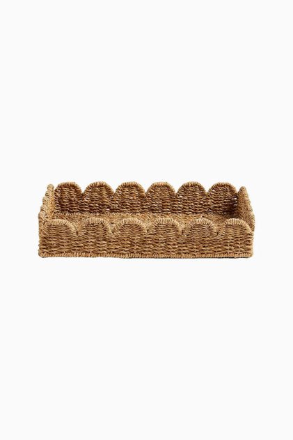 Natural Woven Decorative Small Tray - Brown