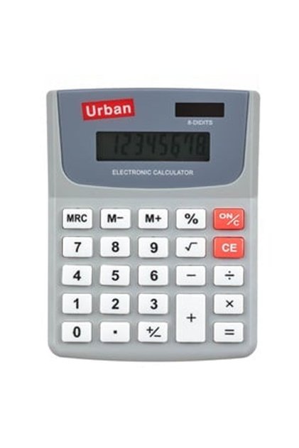 Calculator URBAN Gri cu 8 Cifre 9.5x12.5x1cm - Calculatoare Clasice, Produse Scoala