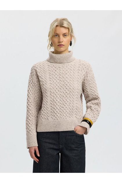 Rollkragenpullover Zopfstrick
