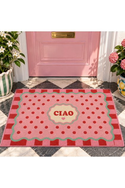 Aura Floral Patterned Woven Base Decorative Door Mat and Bathroom Mat Auraplus24