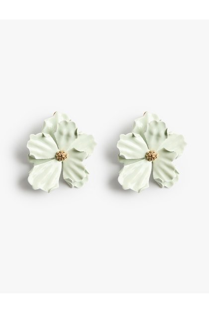 Large Size Steel Flower Earrings