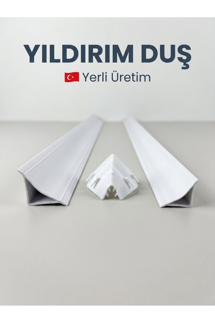 Küvet Kenar Çıtası 125 cm 2 Adet Duşakabin Çıtası ve 1 Adet Dönüş Dirseği