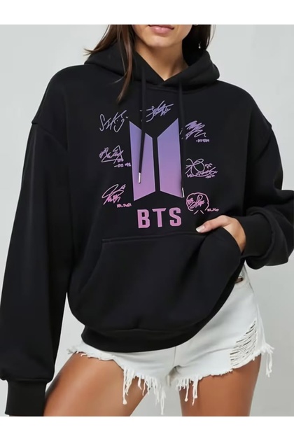 Bts Printed Hoodie Sweatshirt 100% Cotton | Supriz with a Gift
