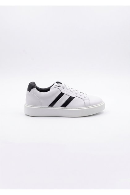 White Genuine Leather Black Detailed Eva Sole Men's Sneaker Sports Shoes - F30