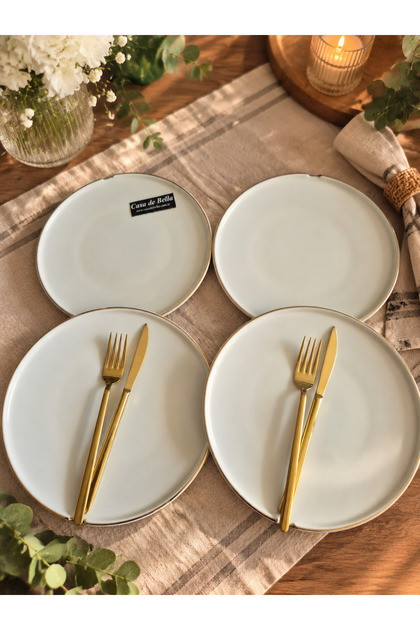 Gold Gilded Cake Plate for 6 People, 21cm