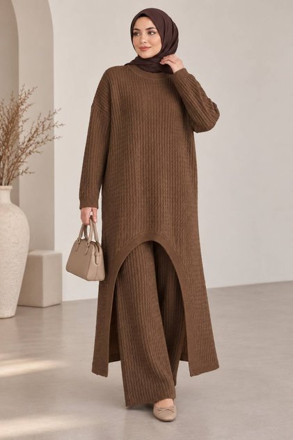 Women's thin hair weave detail pants set