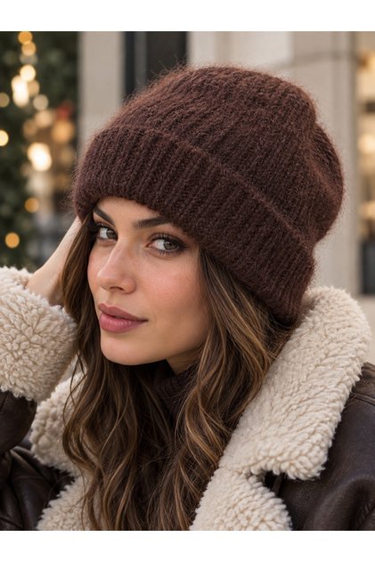 Women's Brown Wool Basic Beret Bere1141