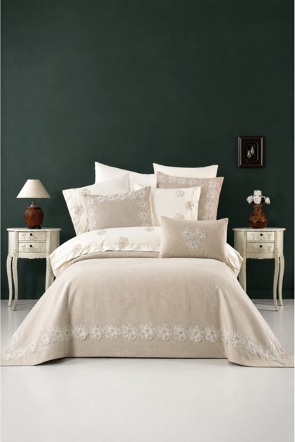 Çeyizdiyarı Lavin 10 Piece Bridal Set Beige