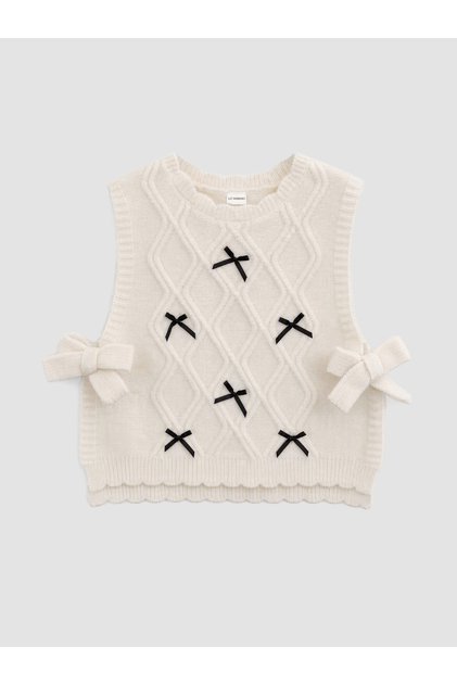 Pulover tricotat pentru fete cu guler rotund