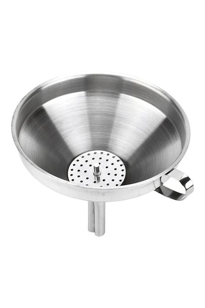 Stainless Steel Strainer Funnel – 15 cm Kitchen Funnel with Filter