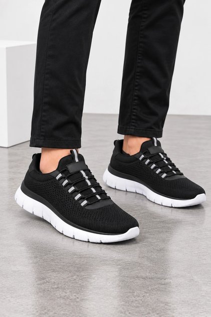 Tundra Men's Casual Sports Sneaker Shoes Black-White