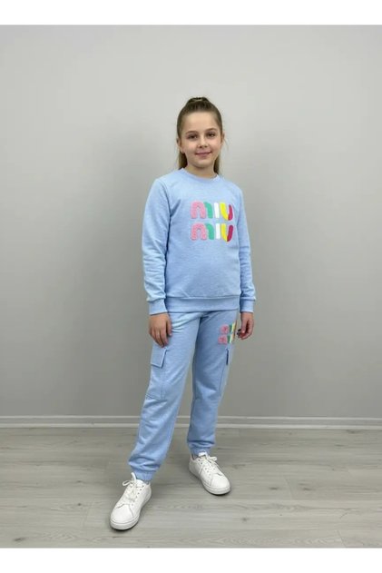 Printed Text Girls' Set