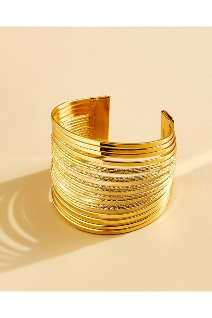 Women Gold Embellished Cuff Bracelet