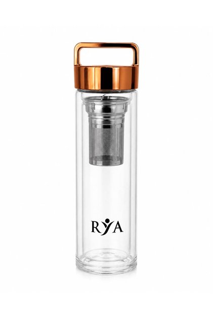 Sticla Borosilicata cu Infuzor Capac Aramiu