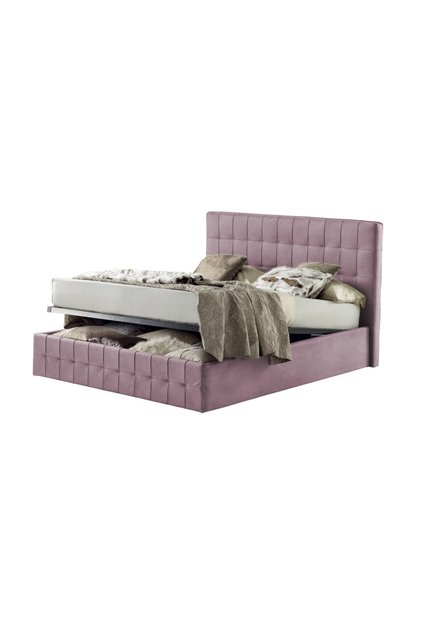 Pat Tapitat Rabatabil cu Lada Depozitare Notturno Promo Catifea Violet