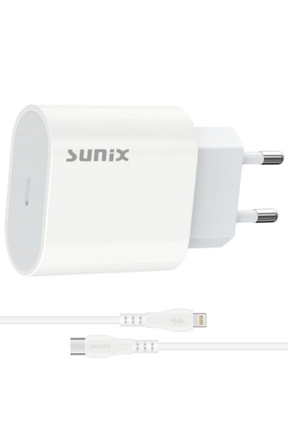 Încărcător de rețea S26, 20W, USB-C, Power Delivery, Cablu USB-C la Lightning inclus, Alb