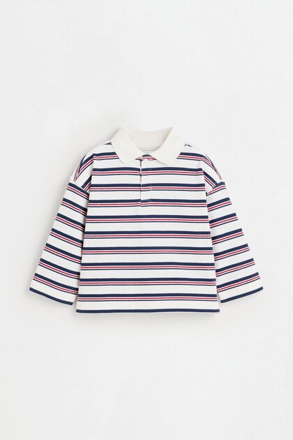 Çizgili polo yaka t-shirt