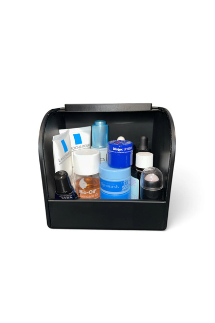 Rolling Cosmetic Case with Lid – Makeup, Jewelry, and Small Item Storage Organizer