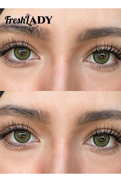 Freshlady Colored Contact Lenses 14.50mm Yearly Disposable for Daily Wear Gorgeous green