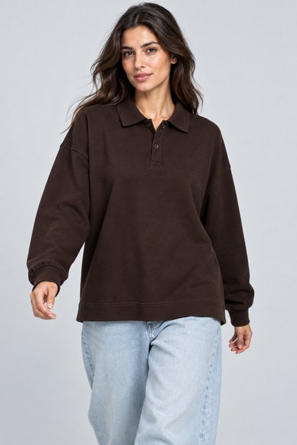 Kadın Polo Yaka Sweatshirt