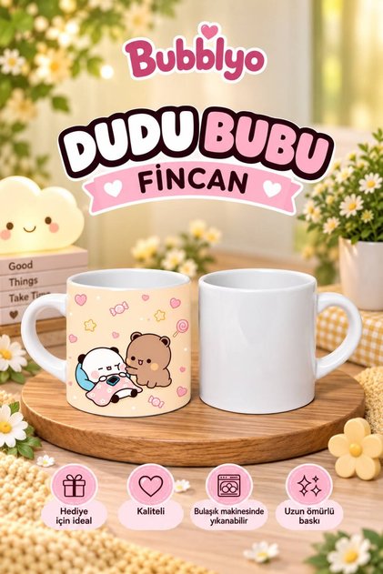 Dudu Bubu Sevimli Tasarım Fincan Kupa | Kahve Çay Kupası | Tatlı Hediye