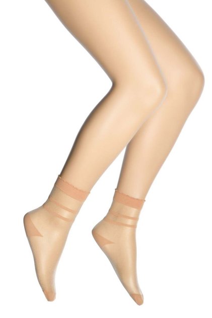 Women's Ring Patterned Transparent Fit Socks - Skin Color