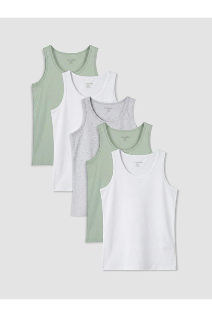 Lcw Kids Crew Neck Boys Undershirt 5-Piece