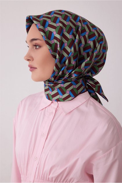 Geometric Pattern Tivil Silk Scarf E26Ka4407D01-57